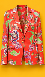 Cargar imagen en el visor de la galería, CHAQUETA SATEN ESTAMPADO FLORES
