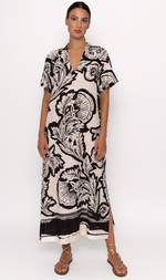 Cargar imagen en el visor de la galería, VESTIDO LARGO CAMISERO ESTAMPADO
