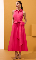 Cargar imagen en el visor de la galería, VESTIDO MIDI CAMISERO SIN MANGAS
