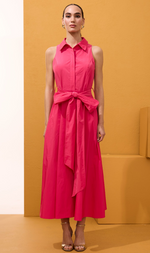 Cargar imagen en el visor de la galería, VESTIDO MIDI CAMISERO SIN MANGAS
