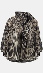 Cargar imagen en el visor de la galería, BLUSA CON ESTAMPADO ANIMAL CON LAZO
