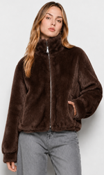 Cargar imagen en el visor de la galería, CAZADORA BOMBER REVERSIBLE COLOR CHOCOLATE
