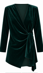 Cargar imagen en el visor de la galería, CHAQUETA TERCIOPELO SOLAPA CRUZADA COLOR VERDE
