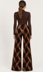 Cargar imagen en el visor de la galería, PANTALON DE TERCIOPELO ESTAMPADO CON CRUCES BICOLOR
