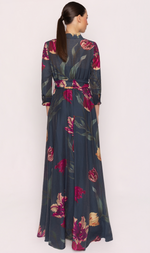 Cargar imagen en el visor de la galería, VESTIDO LARGO CAMISERO ESTAMPADO FLORAL CON CINTURON
