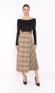 FALDA MIDI CUADROS