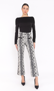 PANTALÓN DE PUNTO BLANCO Y NEGRO