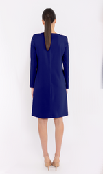 Cargar imagen en el visor de la galería, VESTIDO CORTO AZUL REAL BOTONES
