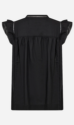 Cargar imagen en el visor de la galería, BLUSA NEGRA CON VOLANTES
