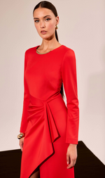 Cargar imagen en el visor de la galería, VESTIDO MIDI ROJO
