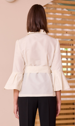 Cargar imagen en el visor de la galería, BLUSA CAMISERA CON LAZADA

