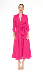 Cargar imagen en el visor de la galería, VESTIDO CAMISERO MIDI FUCSIA
