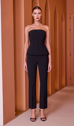Cargar imagen en el visor de la galería, CONJUNTO PANTALÓN NEGRO CON PEDRERÍA
