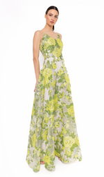 Cargar imagen en el visor de la galería, VESTIDO LARGO FLORES AMARILLAS
