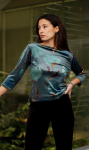 TOP TERCIOPELO ESTAMPADO FLORAL