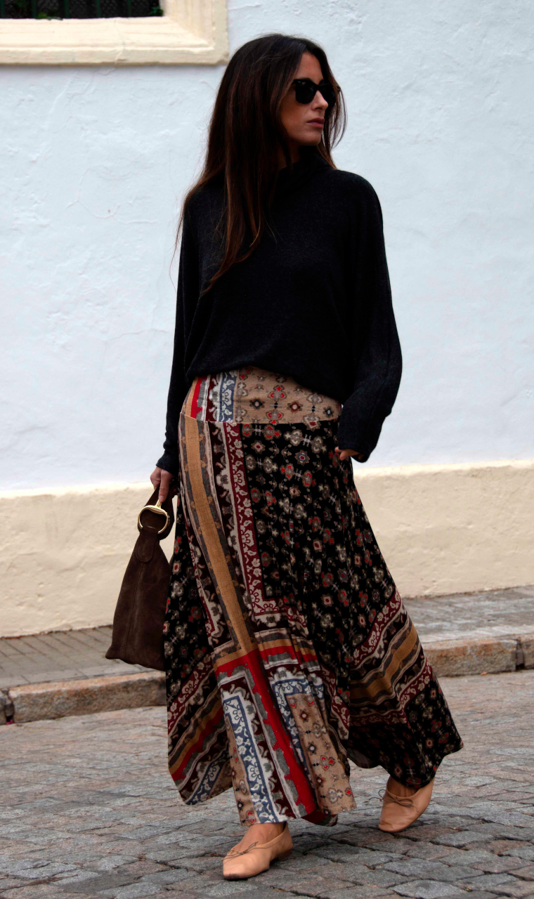 FALDA LARGA ESTAMPADA