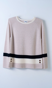 SUÉTER BEIGE CON RAYAS HORIZONTALES