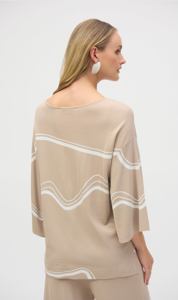 SUÉTER PERLÉ BEIGE Y BLANCO