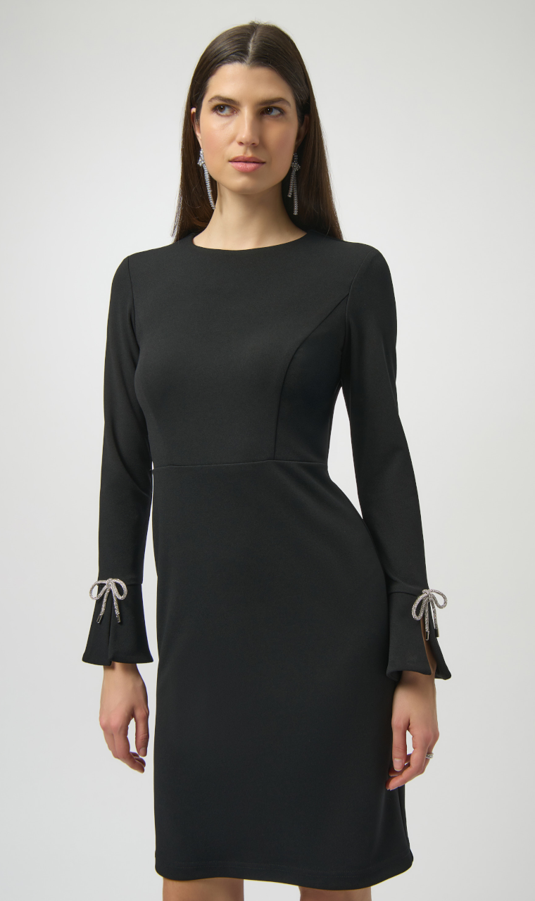 VESTIDO NEGRO LAZOS STRASS