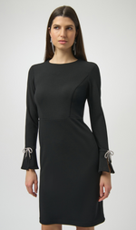 Cargar imagen en el visor de la galería, VESTIDO NEGRO LAZOS STRASS
