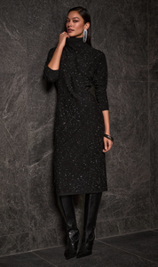 VESTIDO DE PUNTO CON MICROLENTEJUELAS