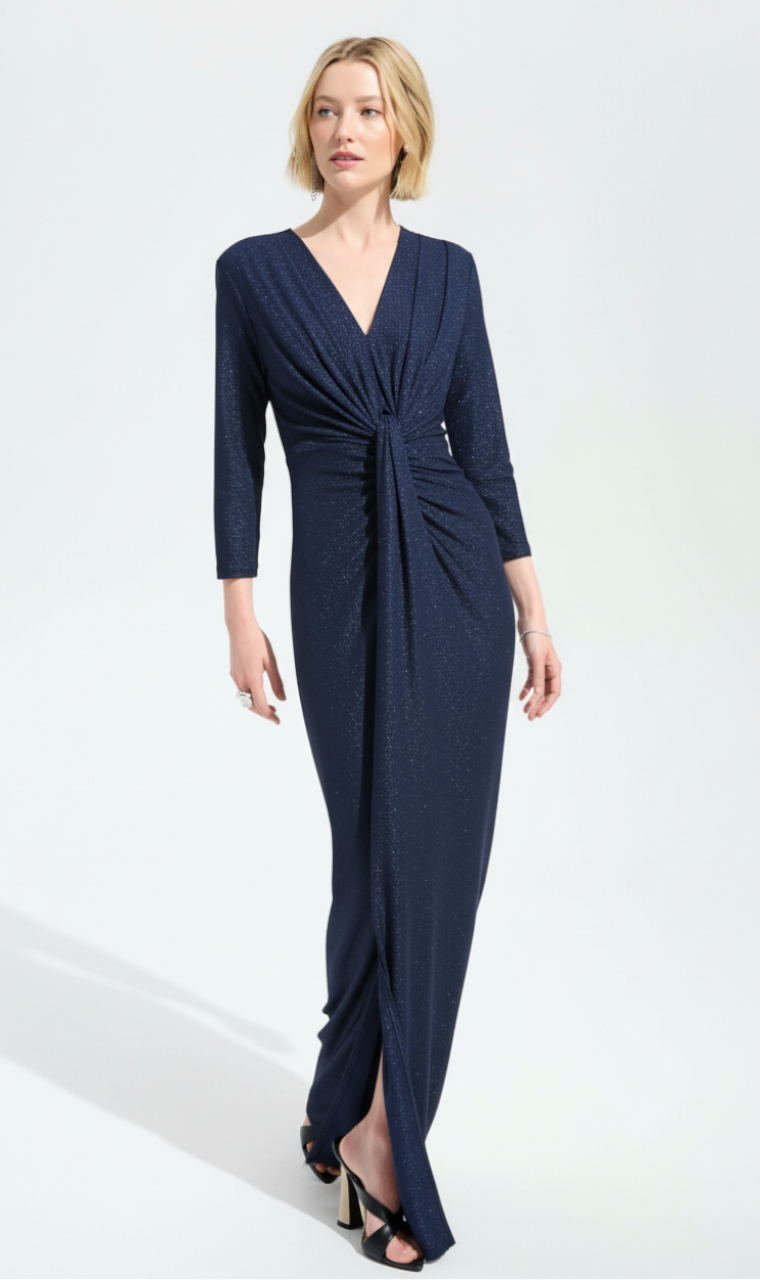 VESTIDO LARGO LÚREX AZUL NOCHE