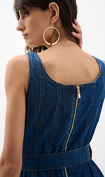 Cargar imagen en el visor de la galería, VESTIDO MIDI VAQUERO DE TIRANTES
