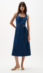 Cargar imagen en el visor de la galería, VESTIDO MIDI VAQUERO DE TIRANTES
