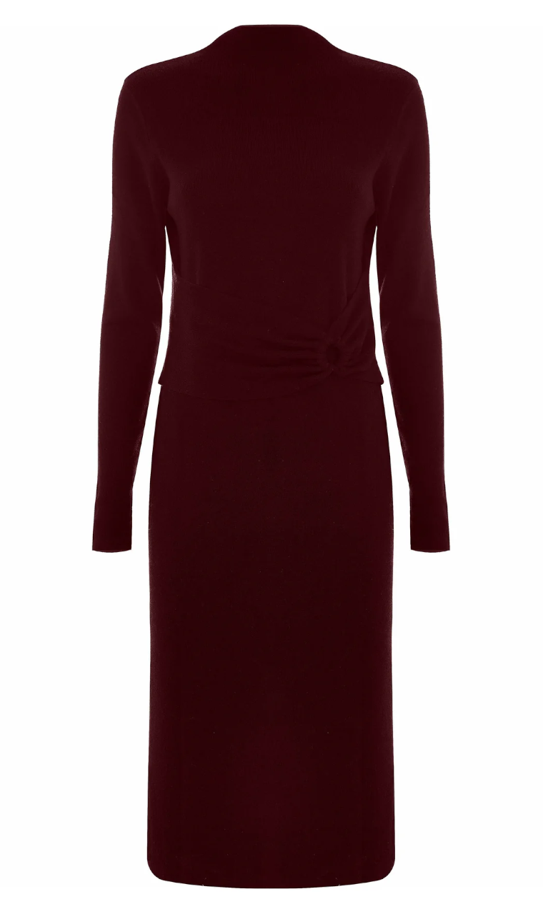 VESTIDO GRANATE PUNTO