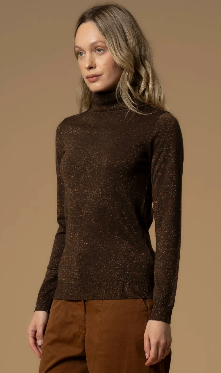 SUÉTER MARRÓN LUREX
