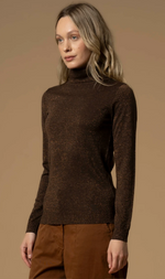 Cargar imagen en el visor de la galería, SUÉTER MARRÓN LUREX
