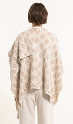 Cargar imagen en el visor de la galería, PONCHO PUNTO BEIGE Y BLANCO
