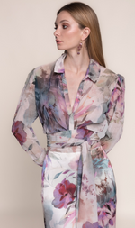 Cargar imagen en el visor de la galería, CONJUNTO FALDA LARGA Y BLUSA ESTAMPADO
