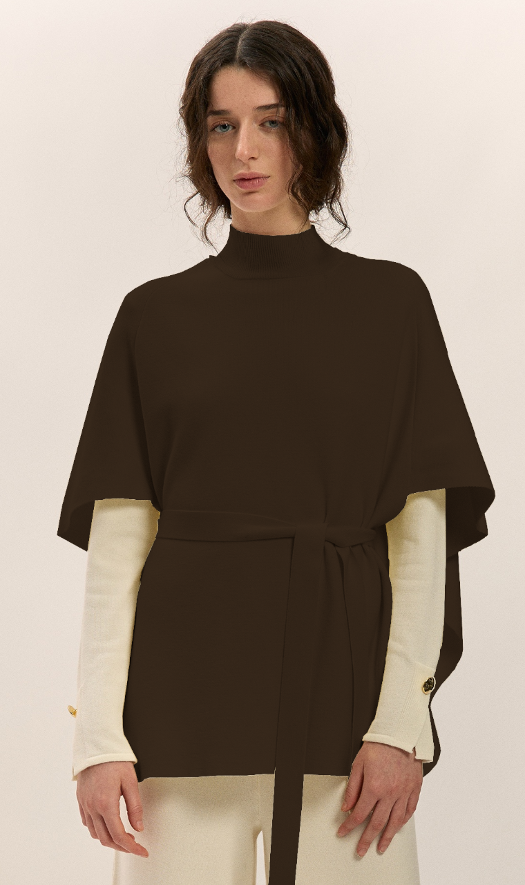 PONCHO PUNTO MARRÓN