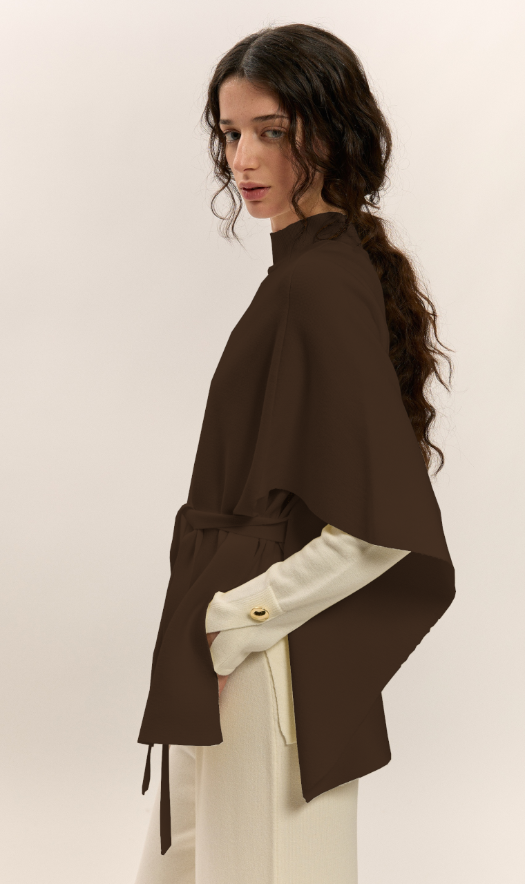 PONCHO PUNTO MARRÓN