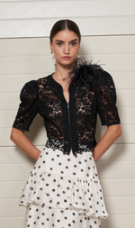 Cargar imagen en el visor de la galería, CHAQUETA ENCAJE NEGRA
