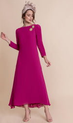 Cargar imagen en el visor de la galería, VESTIDO MIDI CON CAPA
