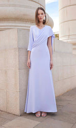 Cargar imagen en el visor de la galería, VESTIDO ESCOTE PICO CON CHAL
