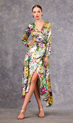 Cargar imagen en el visor de la galería, VESTIDO TROPICAL MIDI CRUZADO
